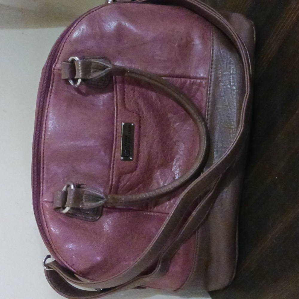 Stone Mountain Purse Handbag Shoulder Bag Redish-Browb Leather Bag
